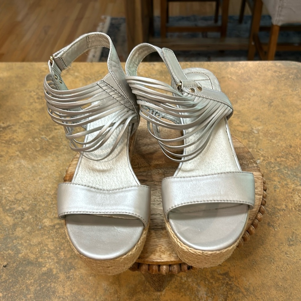 Latigo Metallic Silver Strappy Platform Sandals